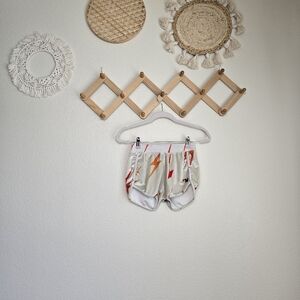 Aviator Nation Lightening Bolt Repeat Velvet Rainbow Running Shorts Girls Small